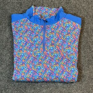 NWT Chubbies 1/4 Zip Pullover Men's Floral Quilted "The Spade" Zip Pockets Sz L